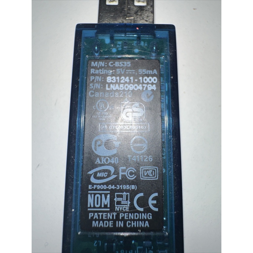 LOGITECH C-BS35 REPLACEMENT WIRELESS DONGLE RECEIVER 831241-1000 - Picture 3 of 3